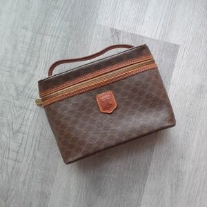 Celine Vintage Mini Macadam Top Handle Vanity Bag Makeup Bag